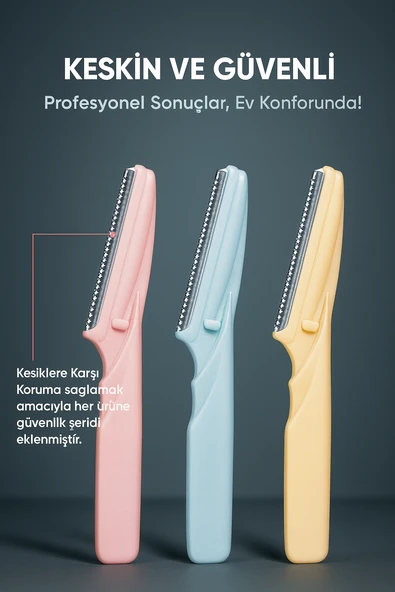 Professional 3 Adet Yüz Jileti Kaş Usturası - 2