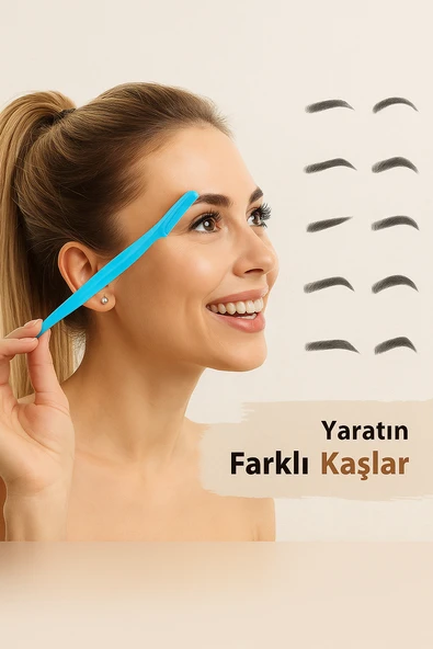 Professional 3 Adet Yüz Jileti Kaş Usturası - 5