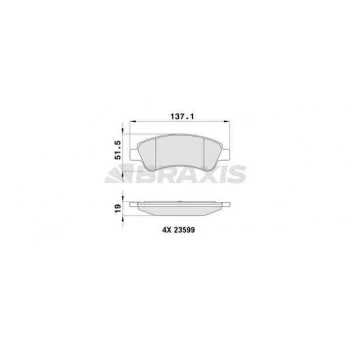 Psa On Fren Balatası Berlingo II Partner II P1007 C2 C3 II C4 Xsara Picasso P207 C3 III Ds3 C3 Picasso P - Braxıs Ab0003 ürün görseli