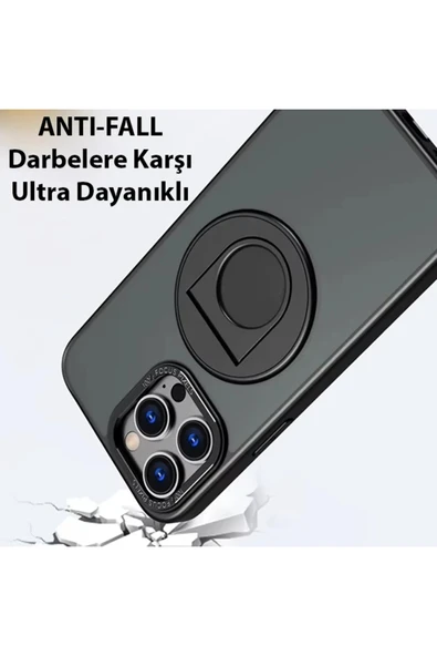 Akman ALLY iPhone 14 Pro Max İçin Magsafe Uyumlu Yüzük Standlı Manyetik Silikon K - ACL6204970-2455 - Resim 4