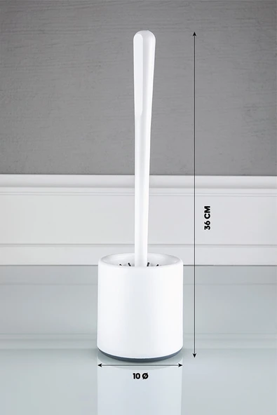 SAS Silikon Wc Tuvalet Banyo Fırçası Klozet Fırçası Oval Beyaz - 4