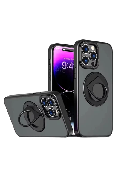 Akman ALLY iPhone 14 Pro Max İçin Magsafe Uyumlu Yüzük Standlı Manyetik Silikon K - ACL6204970-2455 ürün görseli