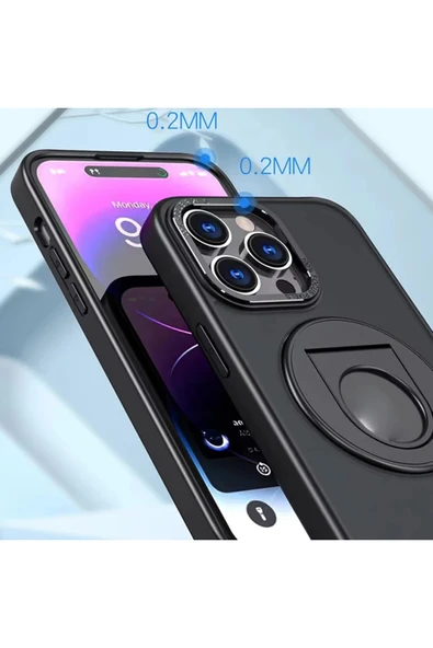 Akman ALLY iPhone 15 Pro Max İçin Magsafe Uyumlu Yüzük Standlı Manyetik Silikon K - ACL6207664-5298 - Resim 3