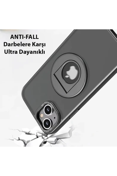 Akman ALLY iPhone 14 - iPhone 13 İçin Magsafe Uyumlu Yüzük Standlı Manyetik Silik - ACL6207375-2268 - Resim 3