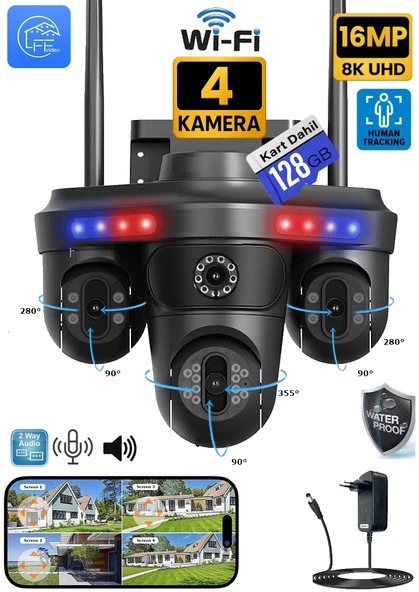Avenir 128GB AV-S316 4 Kameralı 16MP 3 Ptz Dönebilen Wifi Sesli Kamera ürün görseli