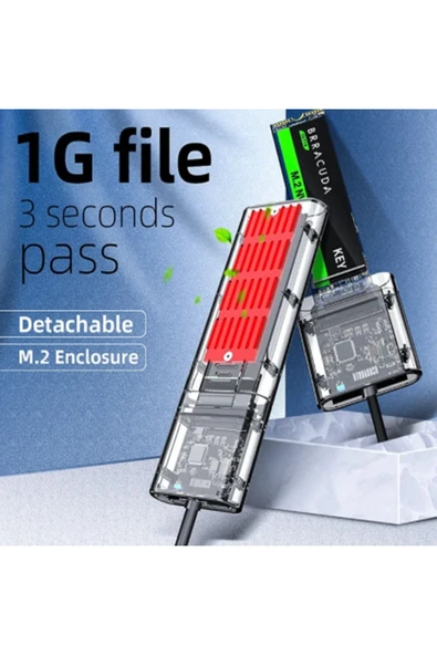 Akman ALLY M.2 Sata USB 3.0 Gen1 SSD Harddisk Kutusu M.2 NGFF- JMS578 Kapaklı-(1903) - ACL6202121-7610 - Resim 5