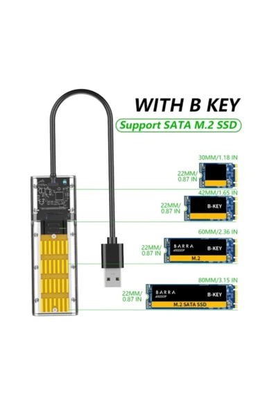 Akman ALLY M.2 Sata USB 3.0 Gen1 SSD Harddisk Kutusu M.2 NGFF- JMS578 Kapaklı-(1903) - ACL6202121-7610 - Resim 3