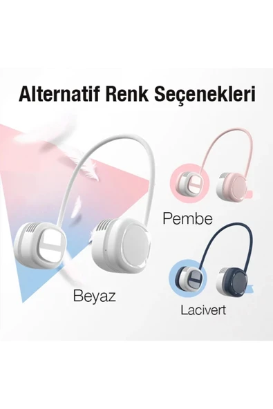 Akman G02 Boyun Askılıklı Mini Fan Taşınabilir Şarjlı Soğutucu Boyun Fanı-(19 - ACL6203940-3296 - Resim 5