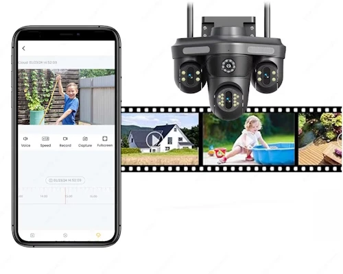 Avenir 256GB AV-S316 4 Kameralı 16MP 3 Ptz Dönebilen Wifi Sesli Kamera - Resim 16