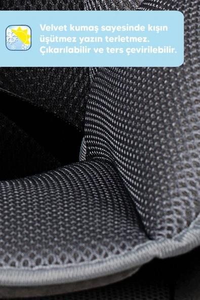 Heyner Kids Infiny Twist 0-36kg Isofix Oto Koltuğu ( 360° Dönebilir) Gri - 5