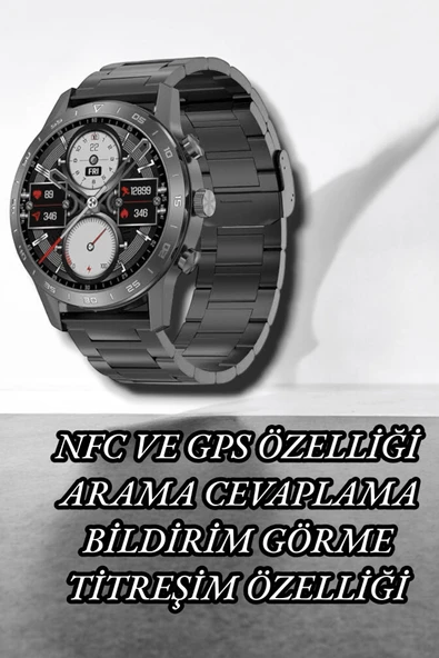 NFC ve Kablosuz Şarjlı Akıllı Saat EKG, Nabız & Spor Modları ile iOS ve Android Uyumlu - Resim 5