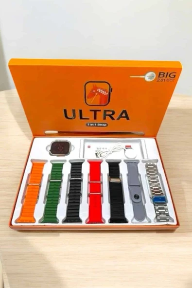 Akıllı Saat 7 Kordonlu Metal,Plastik Ve Hasır Kordon Seçeneği - Resim 5