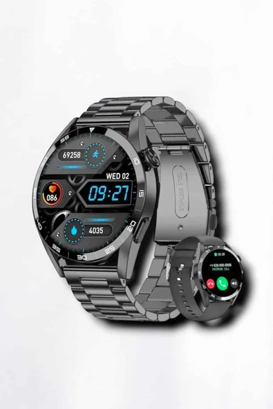 Suya Dayanıklı Dokunmatik Akıllı Saat Bluetooth 5.0, Sesli Asistan ve Sağlık Takibi - Resim 2