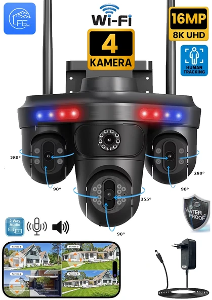 Avenir 256GB AV-S316 4 Kameralı 16MP 3 Ptz Dönebilen Wifi Sesli Kamera - Resim 10