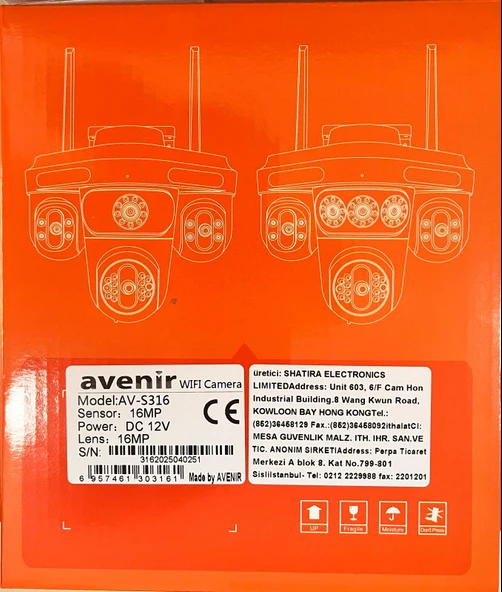 Avenir 256GB AV-S316 4 Kameralı 16MP 3 Ptz Dönebilen Wifi Sesli Kamera - Resim 20