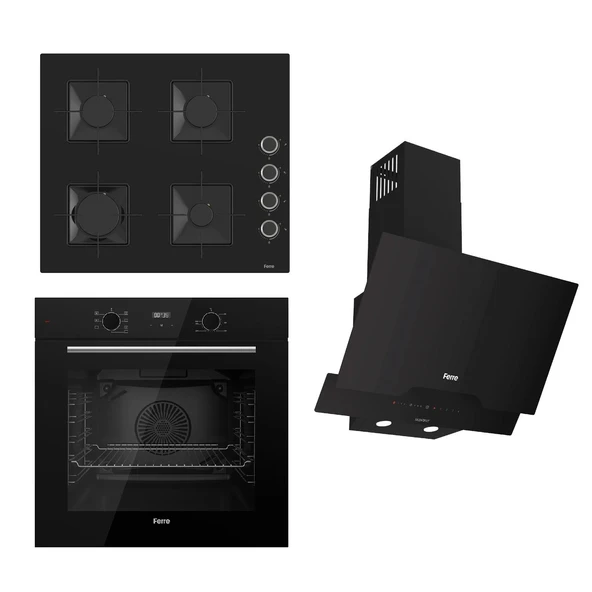 Ferre FLOWART-SILENTART Serisi Siyah Set (SS205 + QBL63CS +D063-SA ) - Emaye Izgara ürün görseli 1