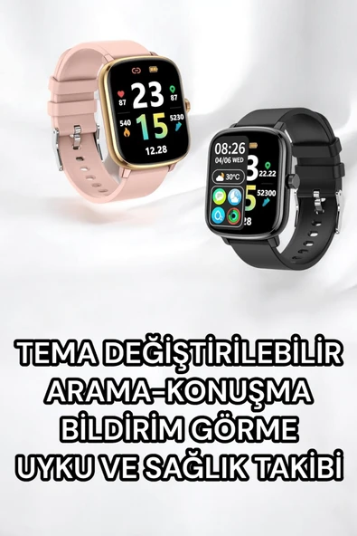 Titreşimli, Sağlık Takipli, Yeni Nesil Akıllı Saat  400mAh Batarya Kapasiteli - Resim 5
