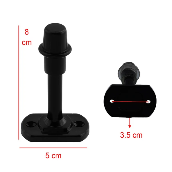 Siyah 100 ADET Set Silikon Kapı Pencere Arkası Tampon Vidalı Duvar Boya Koruyucu Plastik Stoper - Resim 2