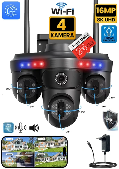 Avenir 256GB AV-S316 4 Kameralı 16MP 3 Ptz Dönebilen Wifi Sesli Kamera ürün görseli