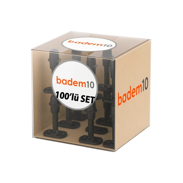 Siyah 100 ADET Set Silikon Kapı Pencere Arkası Tampon Vidalı Duvar Boya Koruyucu Plastik Stoper - Resim 5