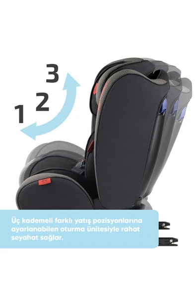 Heyner Kids Infiny Twist 0-36kg Isofix Oto Koltuğu ( 360° Dönebilir) Siyah - 4