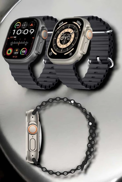 Yeni Nesil Ultra Akıllı Saat Titreşimli, Uyku & Sağlık Takibi, Çift Kordon - Resim 2