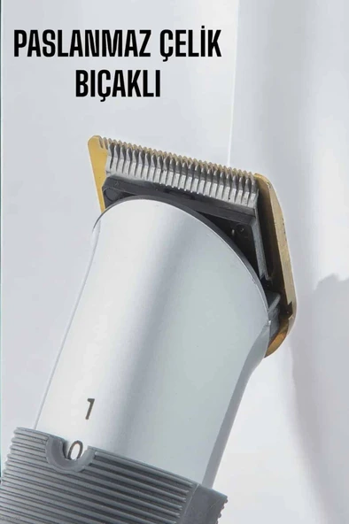 4 Taraklı Profesyonel Şarjlı Saç ve Sakal Kesme Tıraş Makinesi Seti - Resim 5