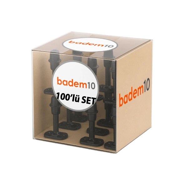 Siyah 100 ADET Set Silikon Kapı Pencere Arkası Tampon Vidalı Duvar Boya Koruyucu Plastik Stoper - Resim 6