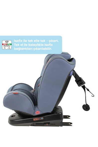 Heyner Kids Infiny Twist 0-36kg Isofix Oto Koltuğu ( 360° Dönebilir) Mavi - 7