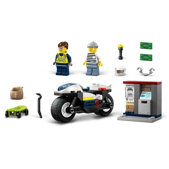 LEGO 60455 City Polis Motosikleti Takibi - Resim 2