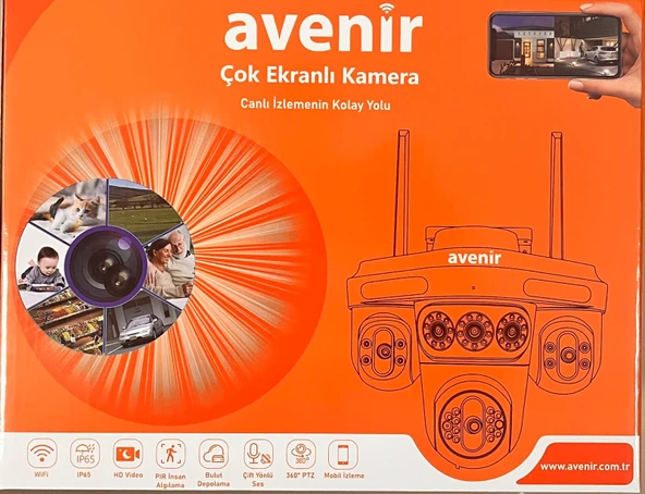 Avenir 256GB AV-S316 4 Kameralı 16MP 3 Ptz Dönebilen Wifi Sesli Kamera - Resim 19