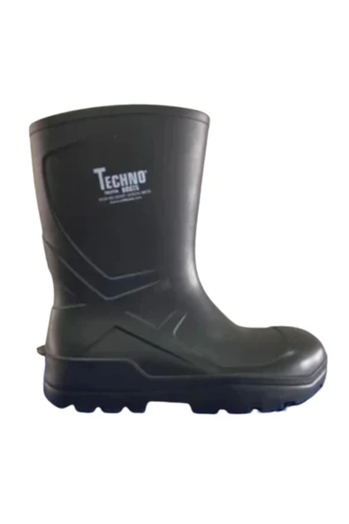 Techno Boots Poliüretan Soğuğa Dayanıklı Kısa Çelik Burunlu Yeşil Çizme - Resim 3