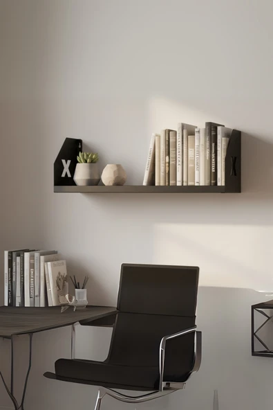 Raf Metal Duvar Rafı Kitaplık Aksesuar Düzenleyici Su Terazisi Hediyeli Ahşap Raflara Göre Daha Daya - Resim 3