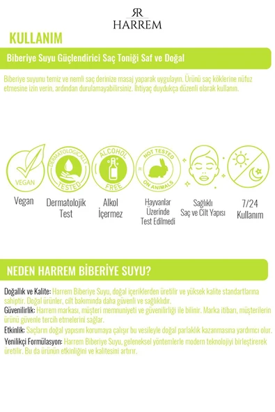 Biberiye Suyu Sebum/Yağ Dengeleyici ve Güçlendirici Saç Toniği Saf ve Doğal 100 Ml - 4