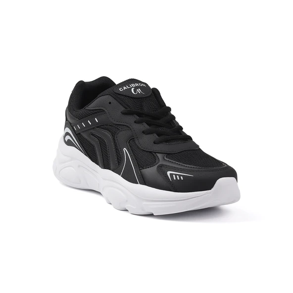 Erkek Siyah Beyaz Günlük Spor Ayakkabı Rahat Yürüyüş Koşu Sneaker Hafif Tabanlı - Resim 2