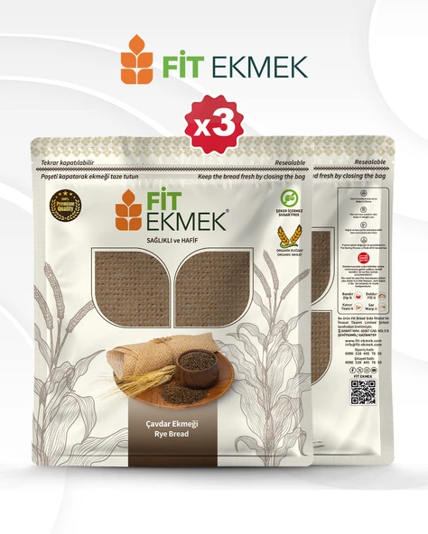 fit 3'lü Çavdar Lavaş Ekmeği 300gr