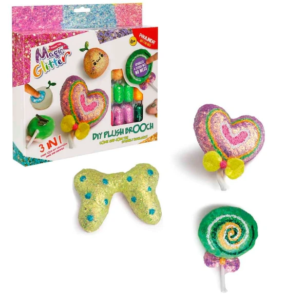 3in1 Magic Glitter Peluş Broş Tasarım Seti ürün görseli 1