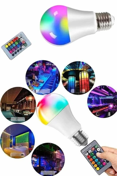 Ayarlanabilir Parlaklık RGB Led Ampul Beyaz Lamba Ve Renkli Ampul - 3