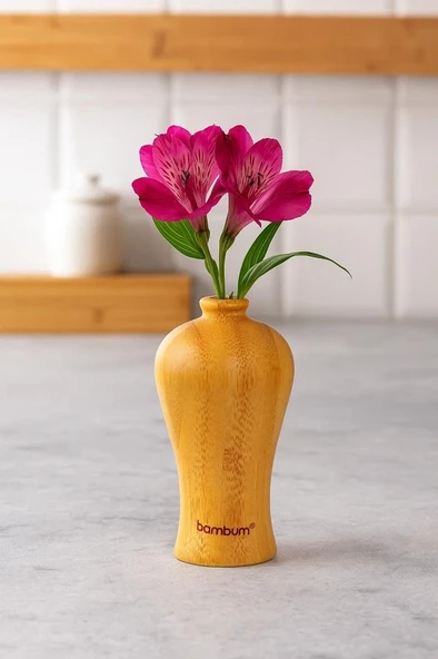 Bambum Guro - Bambu Vazo 9*4,9cm - Resim 2