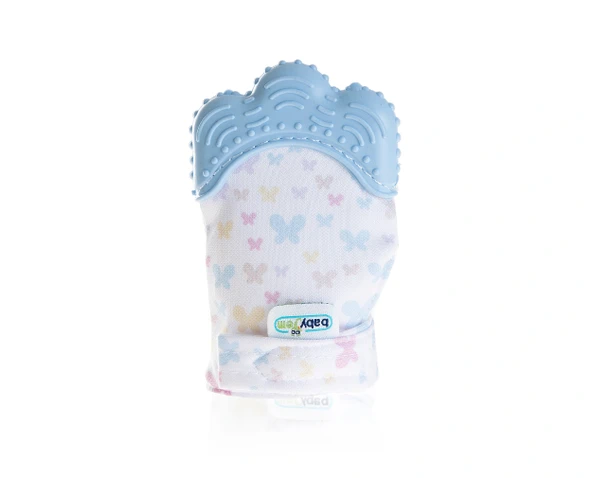 Babyjem Bebek Diş Kaşıyıcı Eldiveni Kelebek Mavi - Resim 1