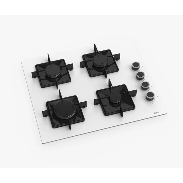 Ferre FLOWART-SILENTART Serisi Beyaz Set (SS206 + QBL63CB +D078-SA ) - Emaye Izgara - Resim 3