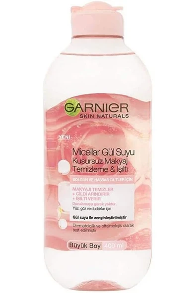 Garnier Micellar 400ml Gül Suyu Kusursuz Makyaj Temizleme & Işıltı ürün görseli 1