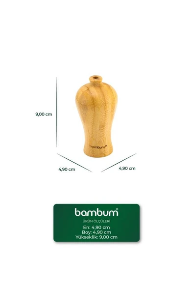 Bambum Guro - Bambu Vazo 9*4,9cm - Resim 4
