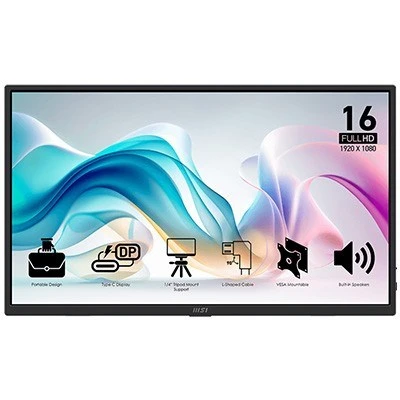 Msı 15.6 Pro Mp165 E6 1920X1080 (Fhd) 16:9 Flat Ips 60Hz 4Ms Portatıf Monıtor - 1