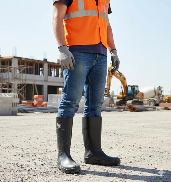 Techno Boots Poliüretan Soğuğa Dayanıklı Kısa Çelik Burunlu Siyah Çizme ürün görseli