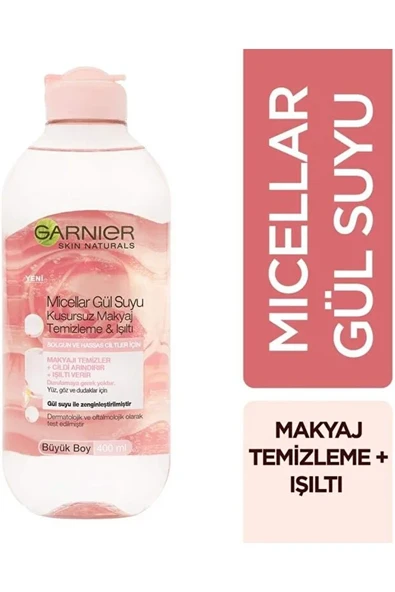 Garnier Micellar 400ml Gül Suyu Kusursuz Makyaj Temizleme & Işıltı - Resim 5