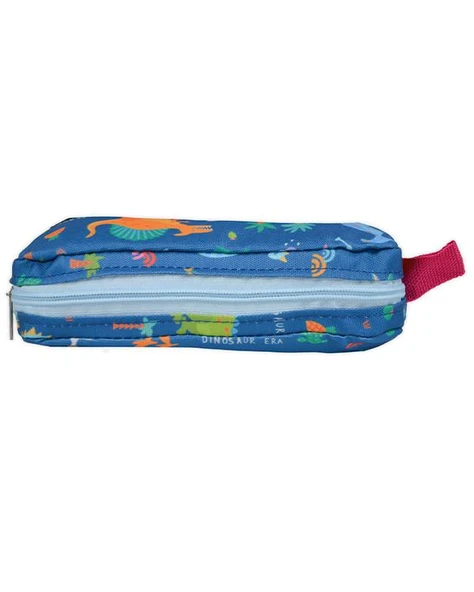 Temel Dinozor Desenli Lacivert Tek Gözlü Kalem Çantası - Resim 2