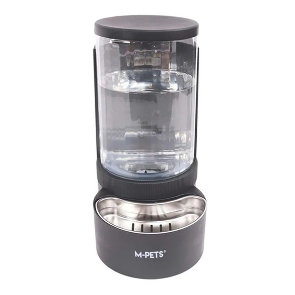 M-Pets Duplo Hazneli Kedi Köpek Mama ve Su Kabı Siyah 3Lt 1,8Kg - 3