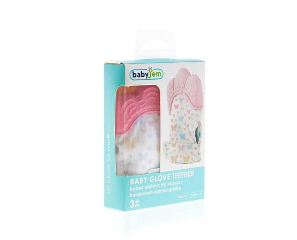 Babyjem Bebek Diş Kaşıyıcı Eldiveni Kelebek Pembe - Resim 7