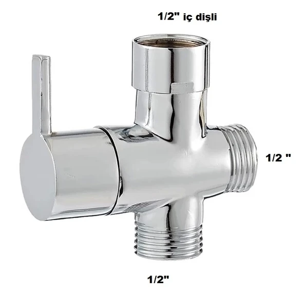 Banyo Robot Duş Seti Yönlendirici Musluk 1/2 - 1/2 - 1/2 iç dişli rekor ürün görseli 1